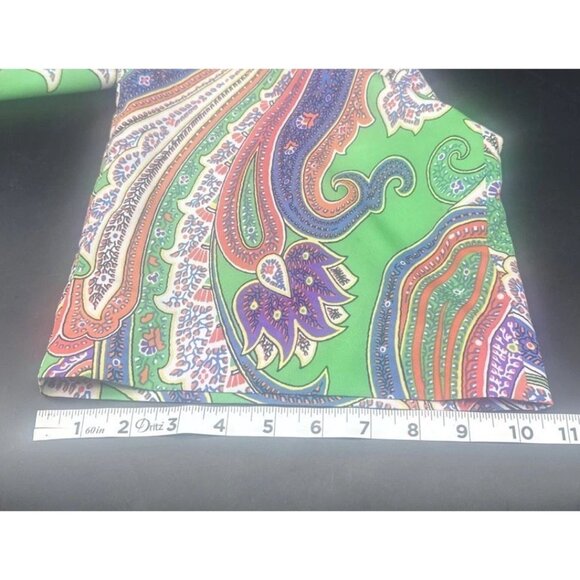 Lauren Ralph Lauren Womens Green Colorful Paisley Lined Wide Leg Pants Sz 4 - Picture 12 of 12